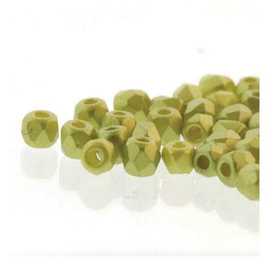 Czech Fire Polish FPR0225021 Pravé 2 mm pastelové perličky z limetkového křišťálu - 50 korálků