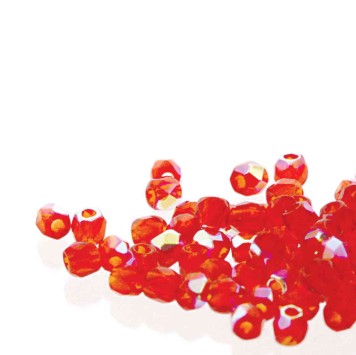 Czech Fire Polish FPR0290080-28701 True 2 mm Siam AB Crystal Beads - 50 Beads