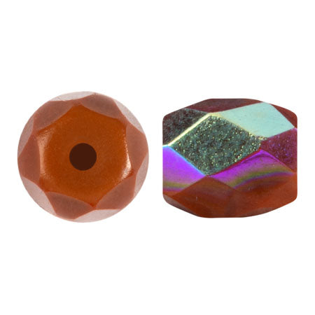 Baros® par Puca® 19460-28701 Frost Caramel AB  6 x 5 mm Faceted Barrel Czech Glass Beads - 20 Beads