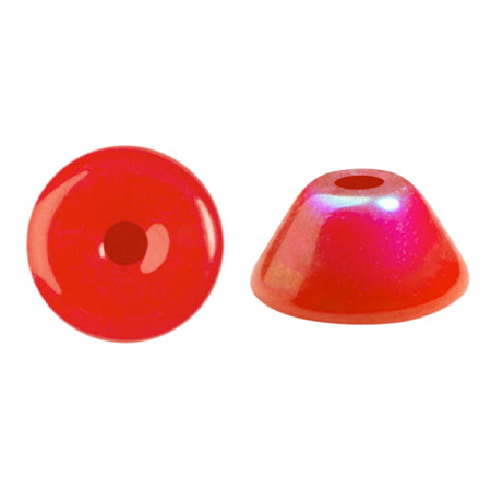 Konos® par Puca® 98419-28701  Frost Cherry AB 2 x 4 mm Blunted Cone Czech Glass Beads - 50 Beads