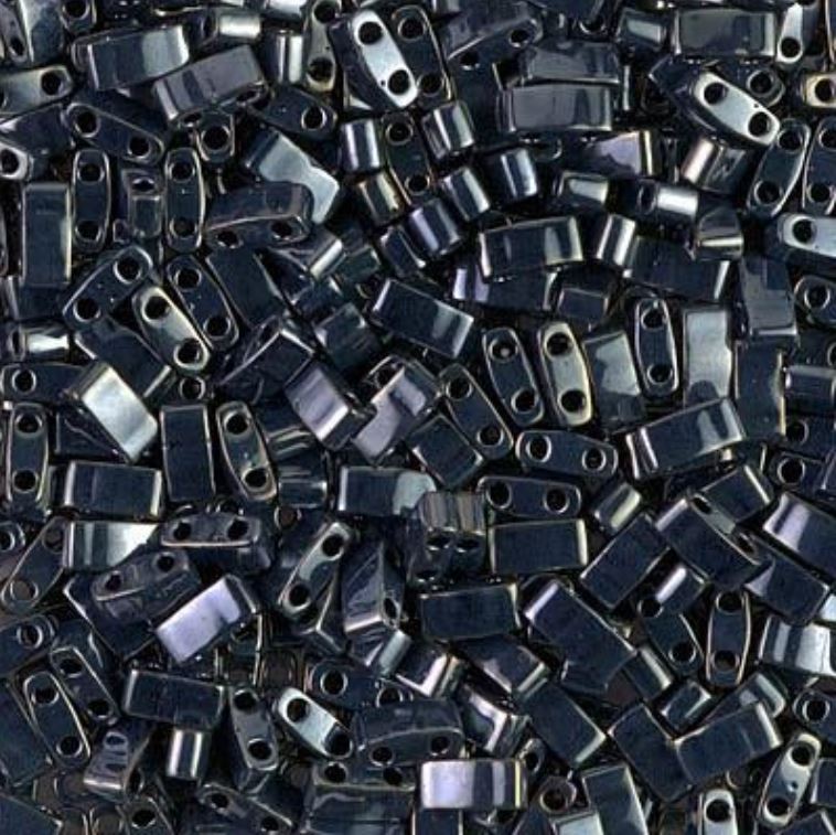 Miyuki Half Tila HTL-464 5 x 2,3 mm Light Gunmetal Beads - 5 nebo 10 g
