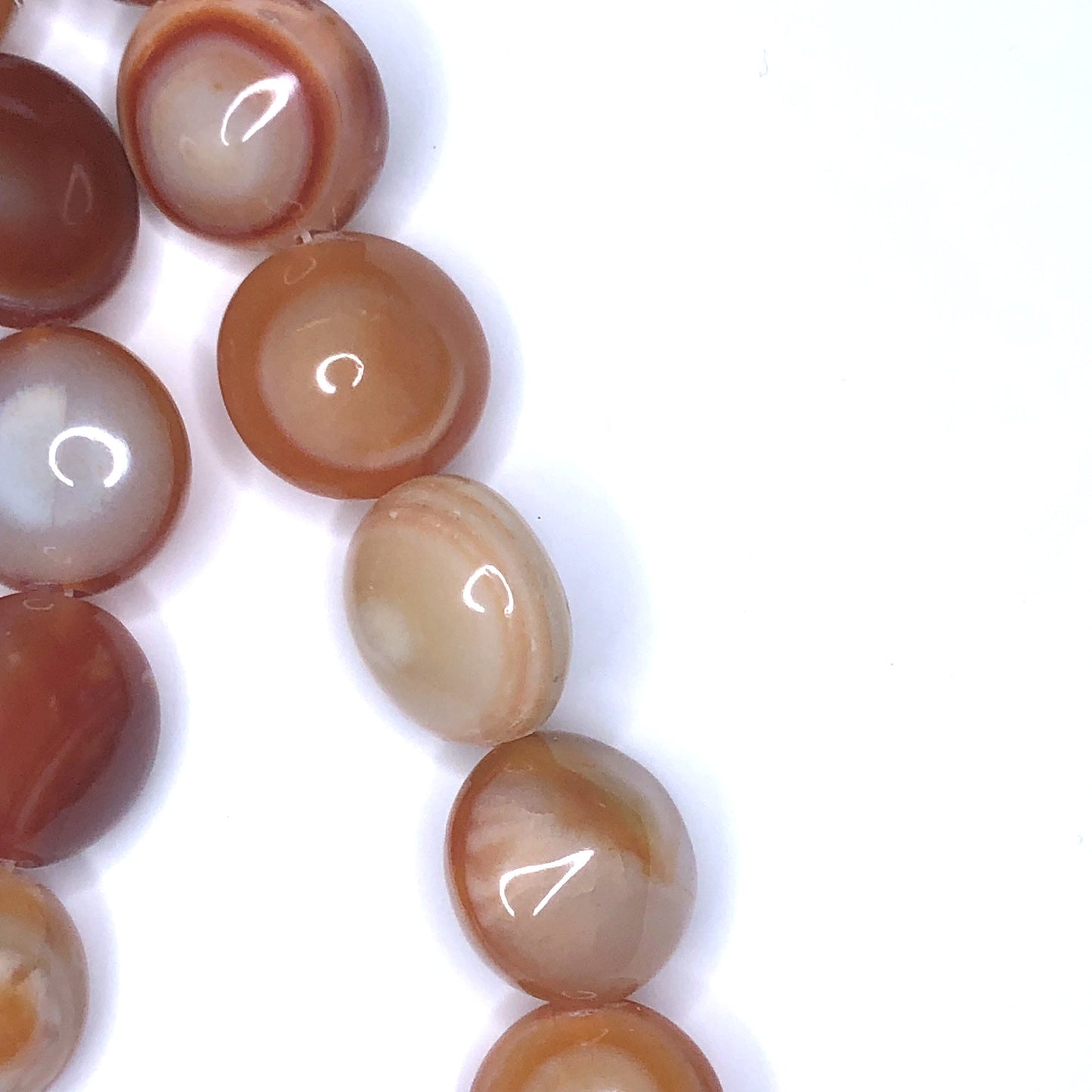 Přírodní oranžové korálky z achátu, 23 x 15 mm, 18 korálků