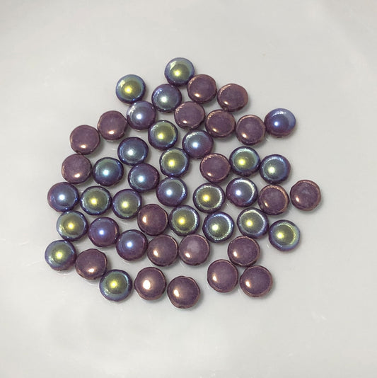Preciosa Czech 8 mm Vega Luster AB 2-Hole Candy / Cabochon Beads - 20 Beads