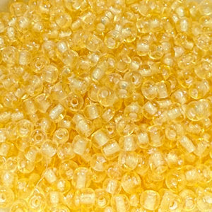 11/0 White Lined Transparent Light Topaz Seed Beads, 7.45 gm