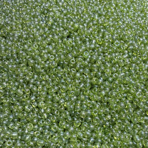 Ming Tree 11/0 Transparent Lime Green Luster Seed Beads - 5 or 10 gm