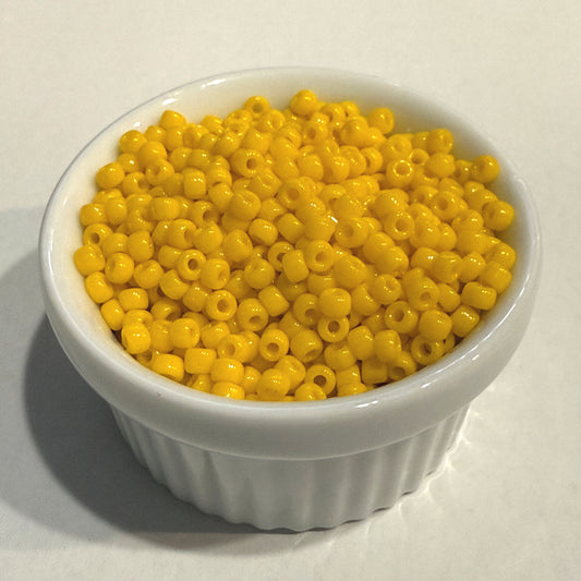Dyna-Mites™ 8/0 Round Hole Opaque Dark Yellow 8242SB Seed Beads - 5 gm