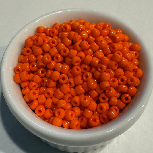 Dyna-Mites™ 8/0 Round Hole Opaque Orange 4460SB Seed Beads - 5 gm