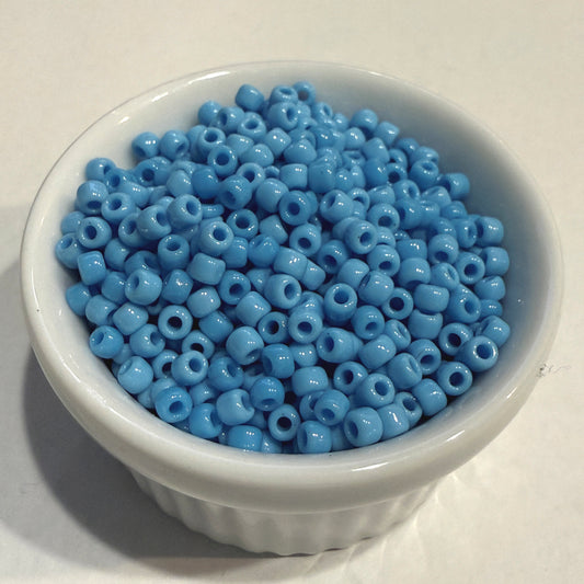 Dyna-Mites™ 8/0 Round Hole Opaque Light Blue 8250SB Seed Beads - 5 gm