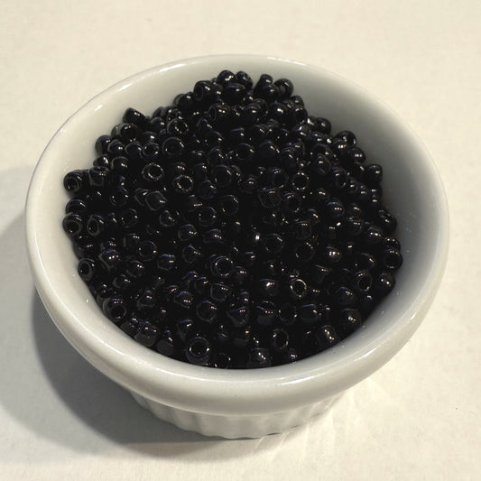 Dyna-Mites™ 8/0 Round Hole Opaque Black 4484SB Seed Beads - 5 or 10 gm