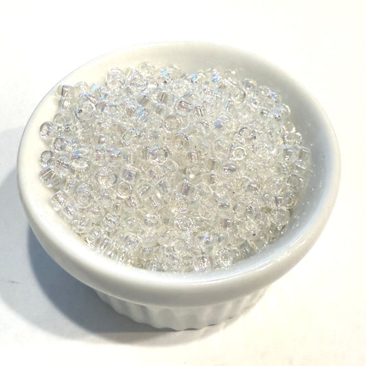 Dyna-Mites™ 8/0 Round Hole Transparent Crystal Rainbow 8210SB Seed Beads - 5 or 10 gm