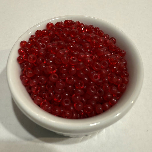 Dyna-Mites™ 8/0 Round Hole Transparent Ruby Red 8276SB Seed Beads - 5 or 10 gm