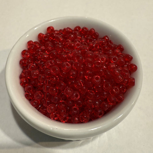 Dyna-Mites™ 8/0 Round Hole Transparent Red 8274SB Seed Beads - 5 or 10 gm