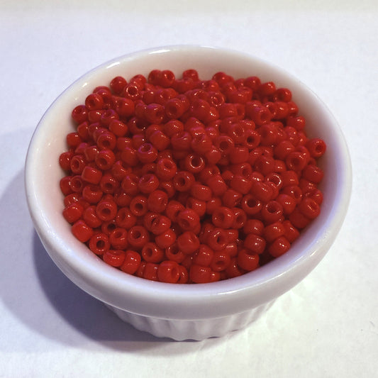 Dyna-Mites™ 8/0 Round Hole Opaque Red 4463SB Seed Beads - 5 or 10 gm