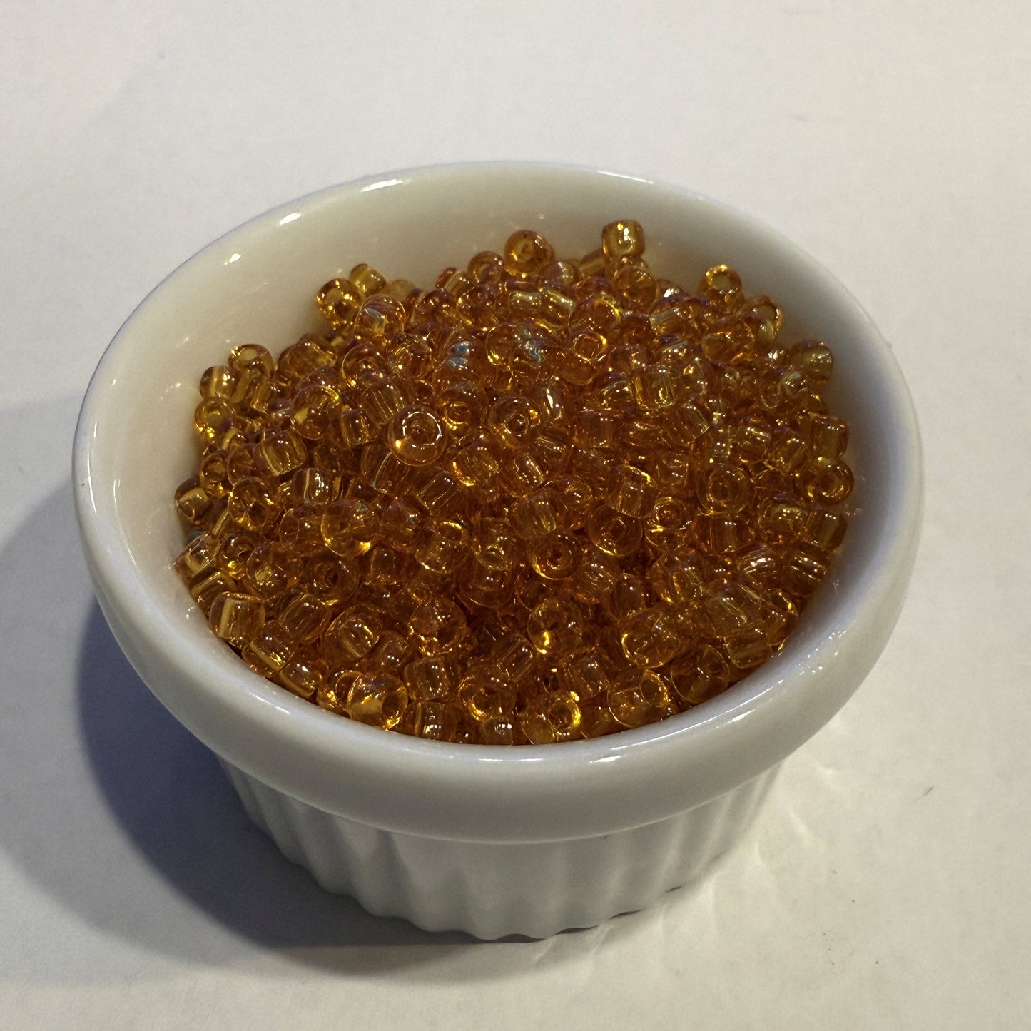 Dyna-Mites™ 8/0 Round Hole Transparent Amber 4433SB Seed Beads - 5 or 10 gm