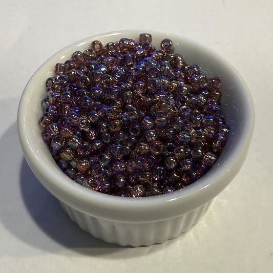 Dyna-Mites™ 8/0 Round Hole Transparent Lilac Rainbow 8218SB Seed Beads - 5 gm