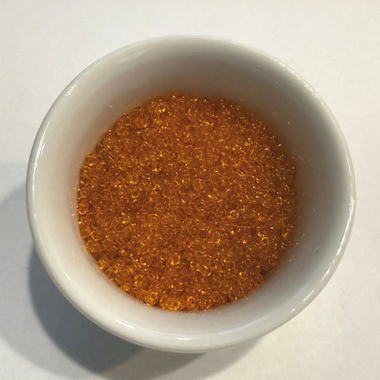 Dyna-Mites™ 11/0 Round Hole Transparent Dark Orange 1647SB Seed Beads - 5 gm