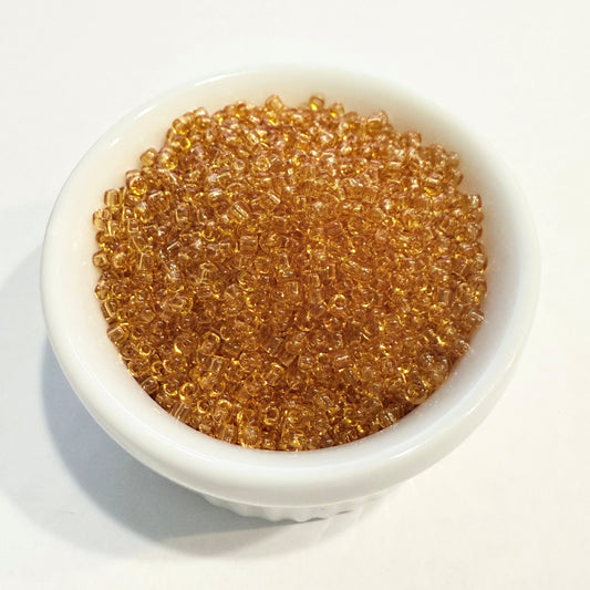 Dyna-Mites™ 11/0 Round Hole Transparent Amber 1641SB Seed Beads - 5 gm