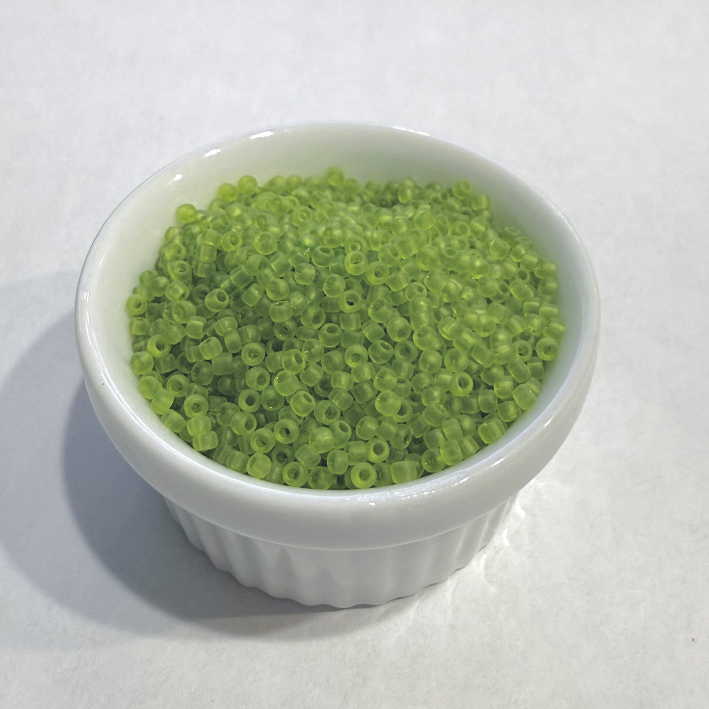 Dyna-Mites™ 11/0 Round Hole Matte Transparent Light Green 4768SB Seed Beads - 5 gm