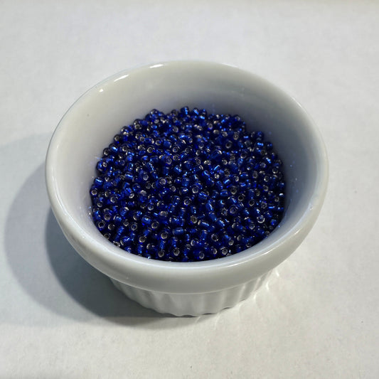 Dyna-Mites™ 11/0 Round Hole Silver Lined Transparent Cobalt 4789SB Seed Beads - 5 gm