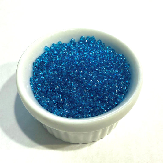 Dyna-Mites™ 11/0 Round Hole Transparent Turquoise Blue 1661SB Seed Beads - 5 gm