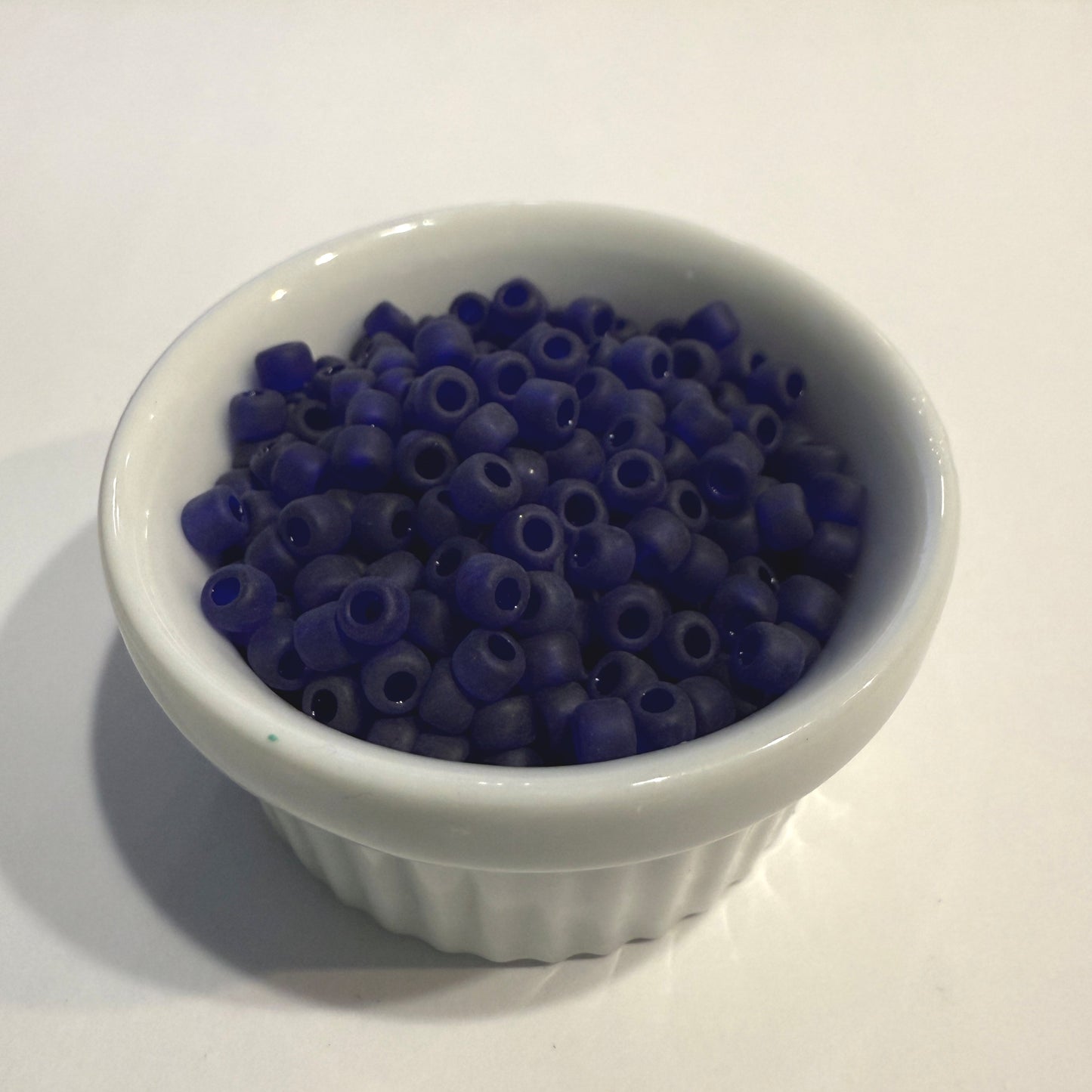Dyna-Mites™ 6/0 Round Hole Matte Transparent Cobalt Blue 5581SB Seed Beads - 5 or 10 gm