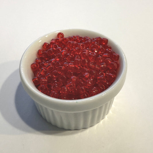 Dyna-Mites™ 6/0 Round Hole Transparent Red 5479SB Seed Beads - 5 or 10 gm