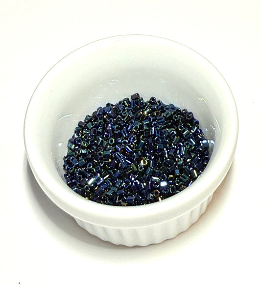 Miyuki 11C-452  Two Cut 11/0  Metallic Dark Blue Iris Hex Seed Beads - 5 or 10 gm
