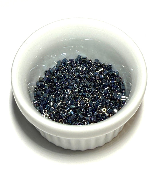 Miyuki 11C-456  Two Cut 11/0  Gunmetal Iris Hex Seed Beads - 5 or 10 gm