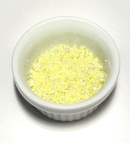 Miyuki 11C-2777 Two Cut 11/0  Very Light Yellow Lined Crystal AB Hex Seed Beads - 5 or 10 gm