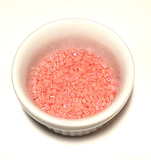 Miyuki 11C-2774 Two Cut 11/0  Watermelon Pink Lined Crystal AB Hex Seed Beads - 5 or 10 gm