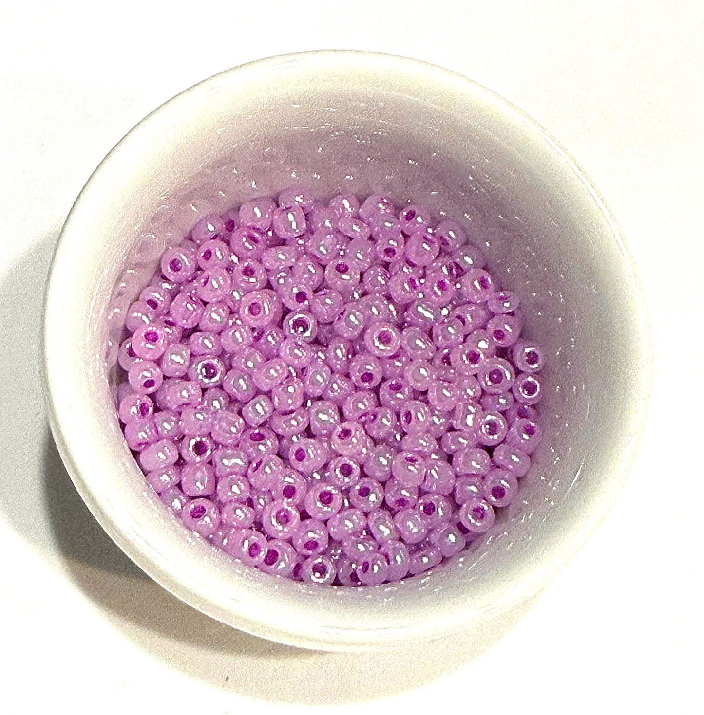8/0 Dark Pink Color Lined Opaque Orchid Violet Glass Seed Beads - 5 gm