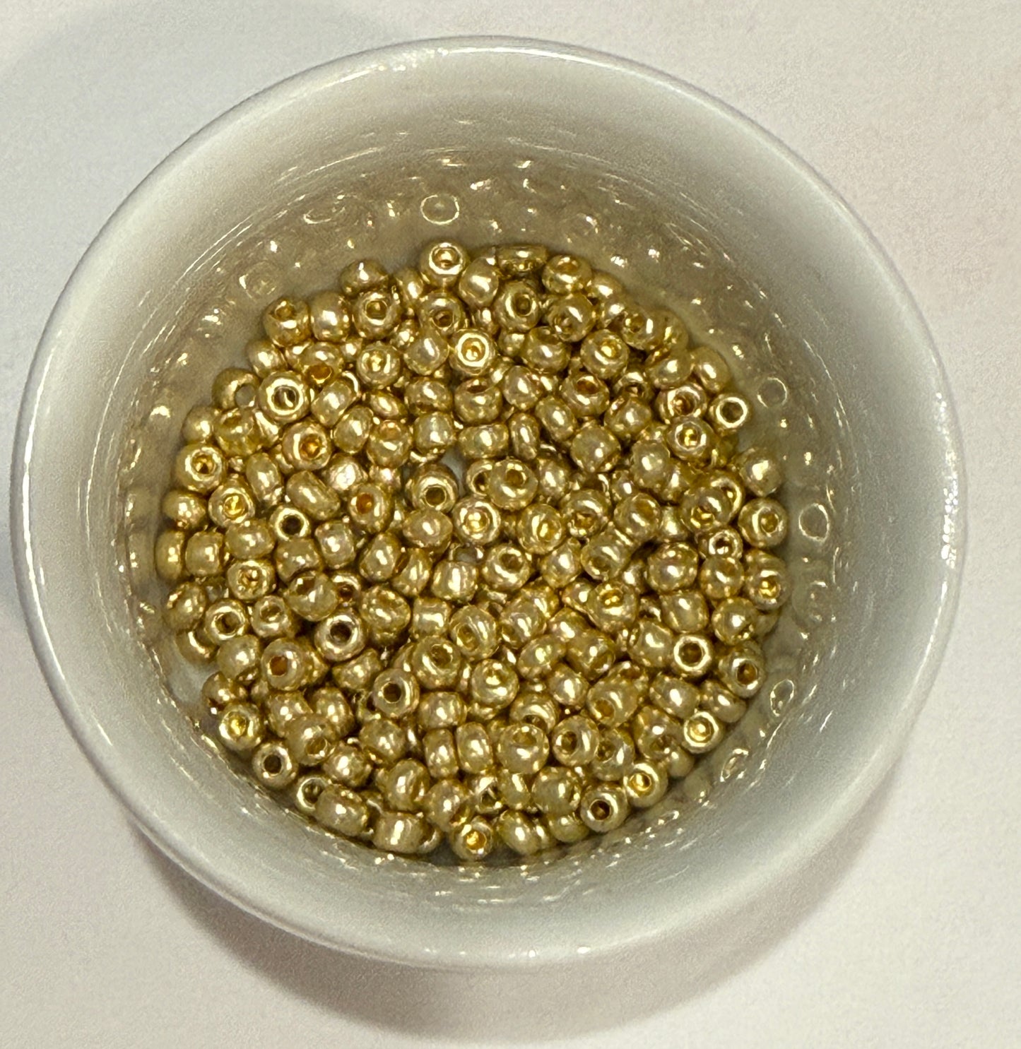 8/0 Metallic Light Yellow Glass Seed Beads - 5 gm