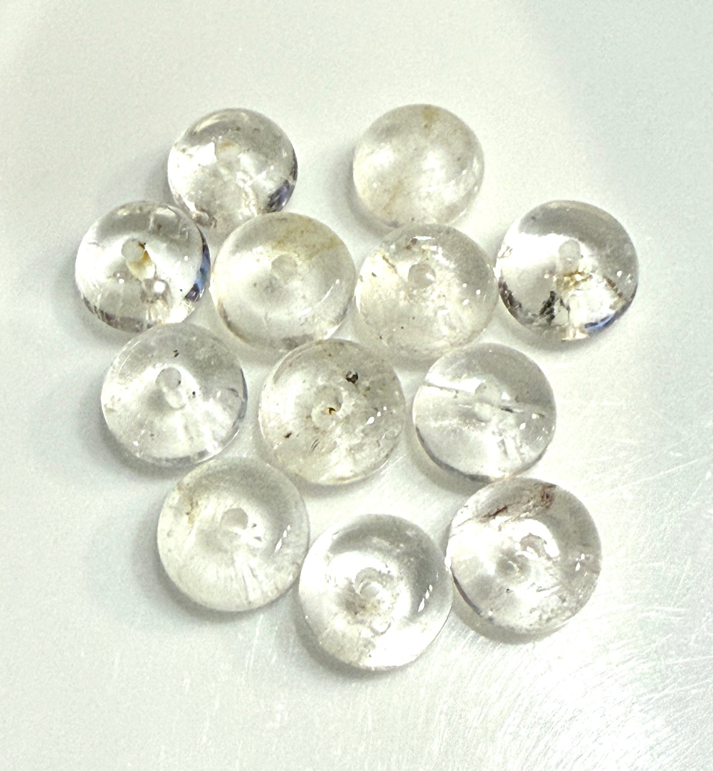 Clear Natural Crystal Rondelle Beads, 6 x 8 mm - 12 Beads