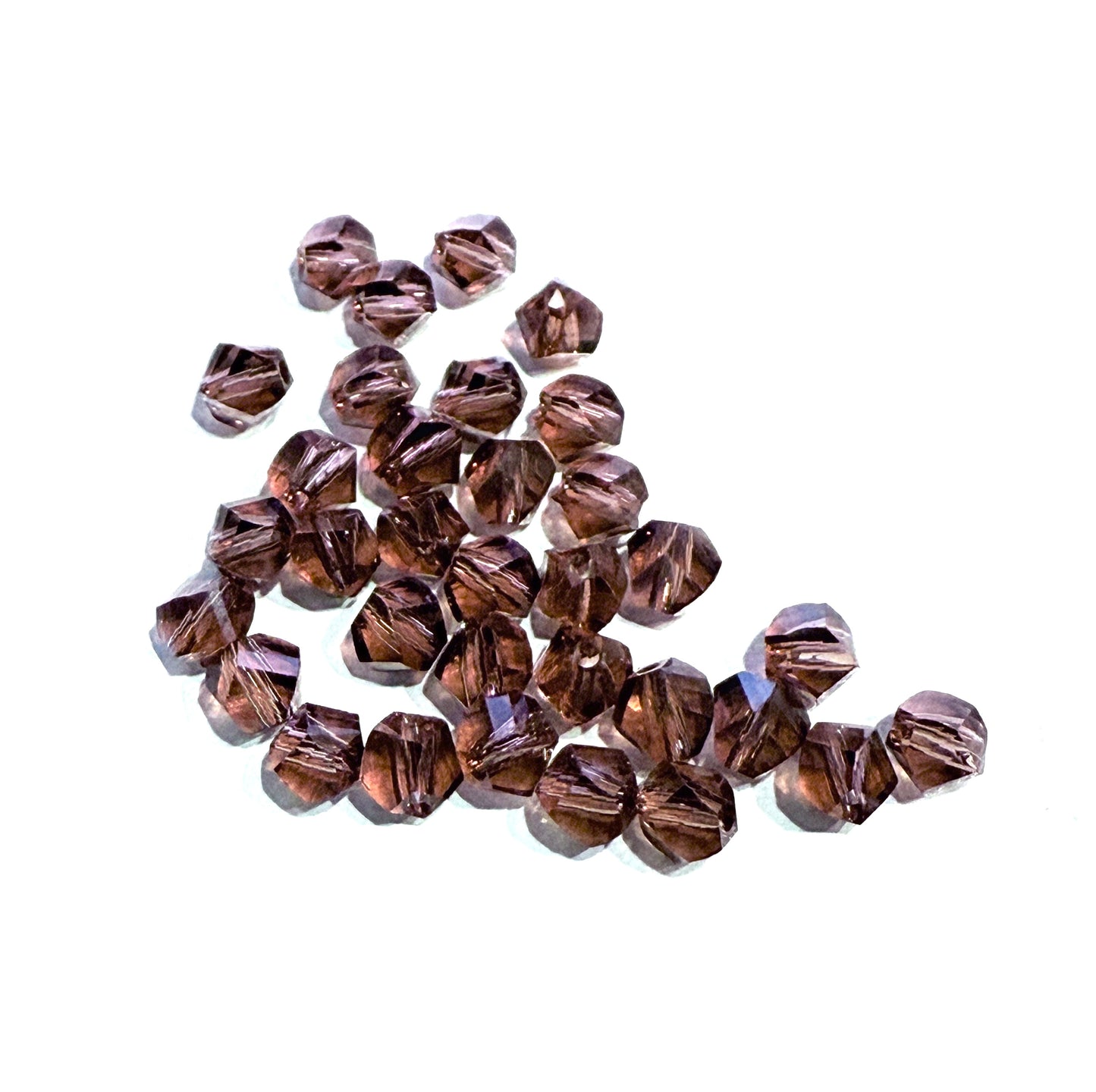 Transparent Amethyst 5020 4 mm Crystal Faceted Helix Beads - 32 Beads