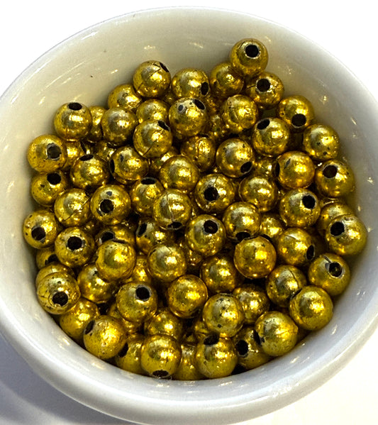 5 mm Rough Gold Round Acrylic Beads for Kids / Crafts - 230 Beads