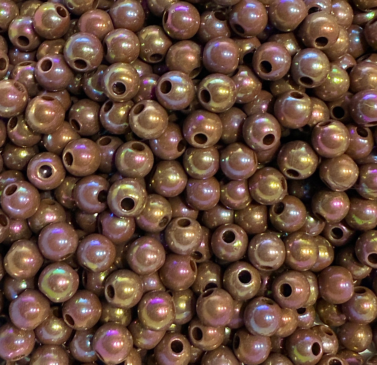 6 mm Opaque Mauve AB Round Acrylic Beads for Kids / Crafts - 100 Beads