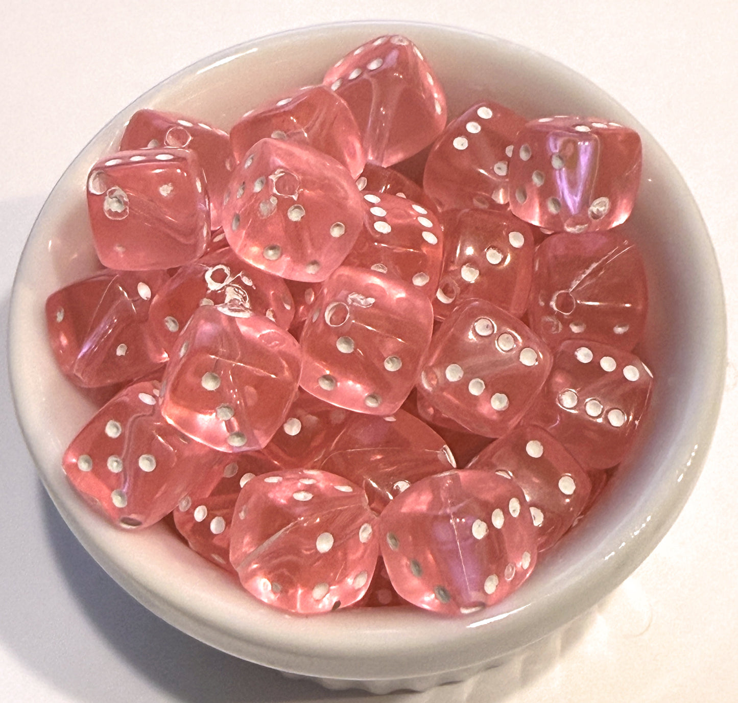 8 mm Translucent Acrylic Square Dice Beads for Kids / Crafts - 25 Beads - Orange, Fuchsia, Blue, Purple, Green, Pink or Red