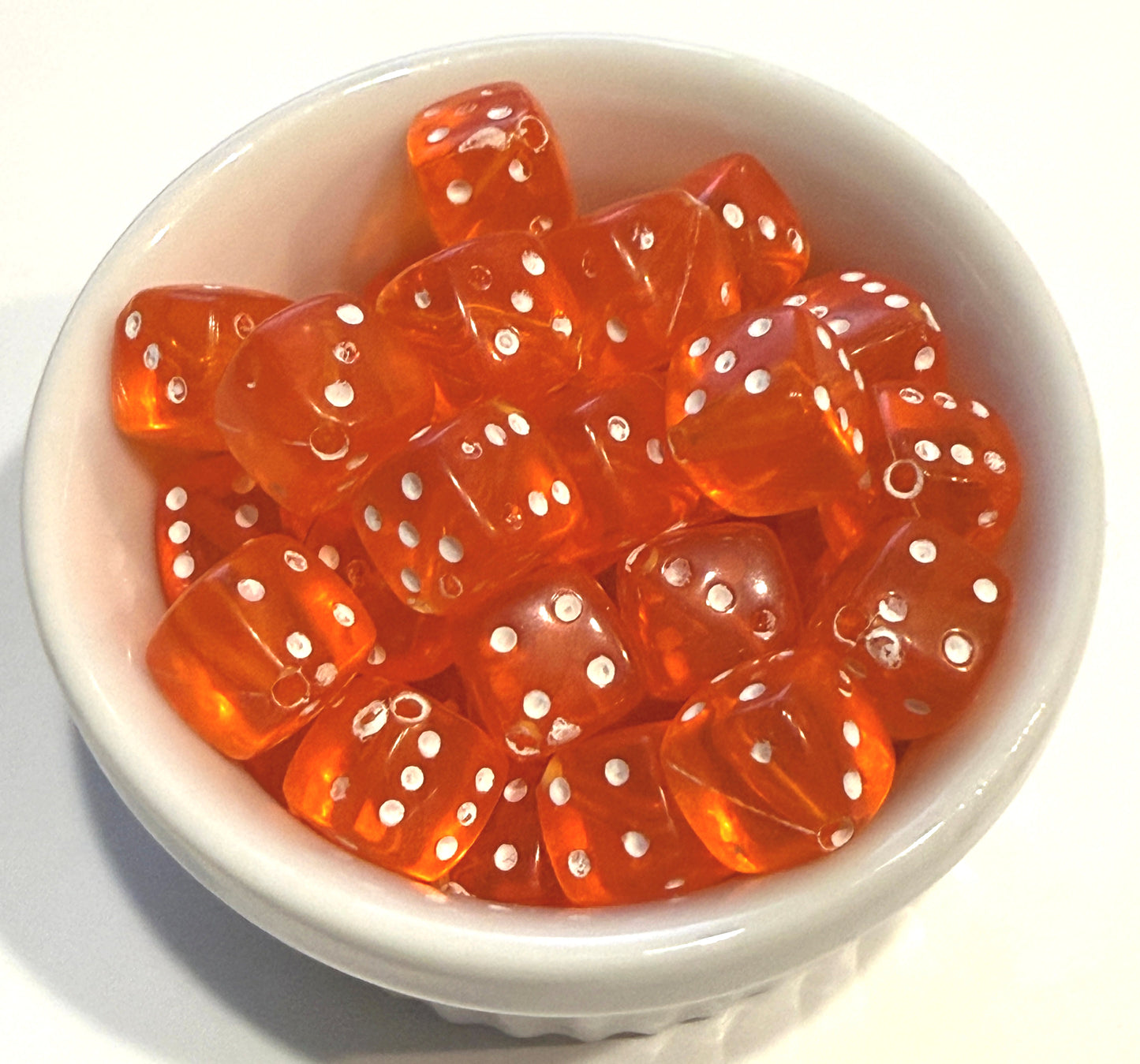 8 mm Translucent Acrylic Square Dice Beads for Kids / Crafts - 25 Beads - Orange, Fuchsia, Blue, Purple, Green, Pink or Red
