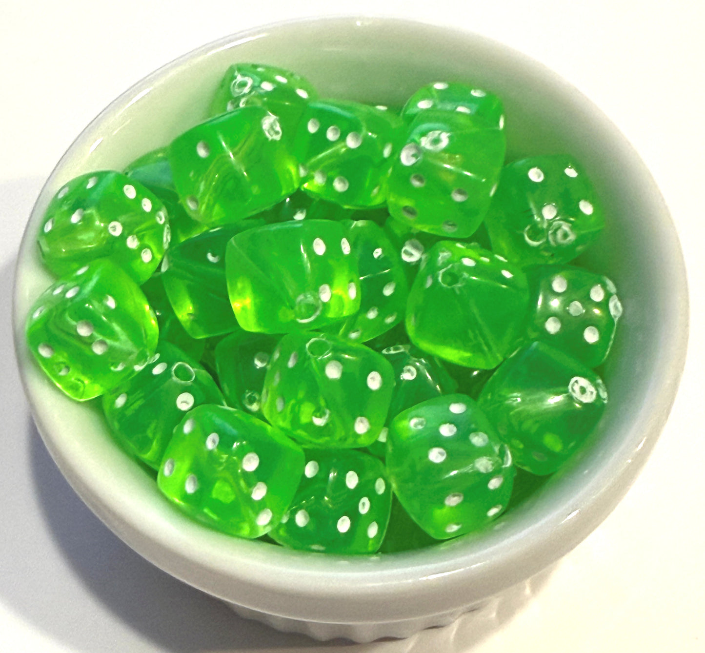 8 mm Translucent Acrylic Square Dice Beads for Kids / Crafts - 25 Beads - Orange, Fuchsia, Blue, Purple, Green, Pink or Red