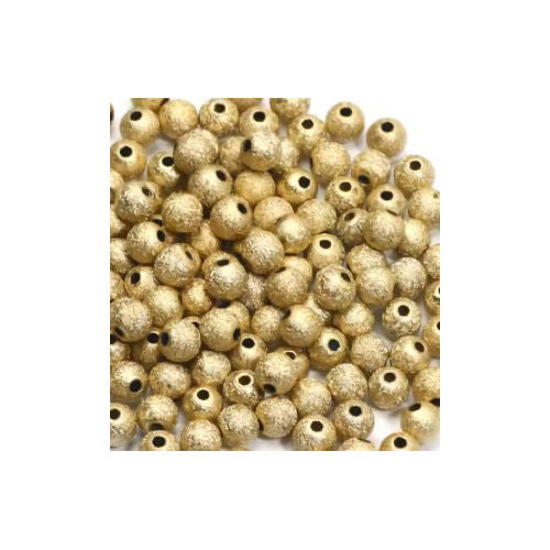 6 mm Gold Stardust Textured Round Acrylic Beads - 100 Beads