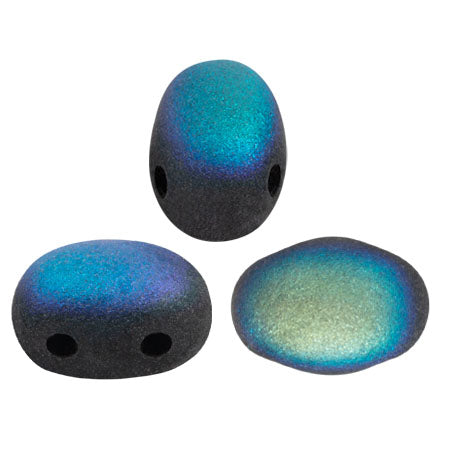 Samos® Par Puca® 5 x 7 mm 23980-84100-28701 Perles en verre tchèque mat Jet AB 2 trous - 25 perles