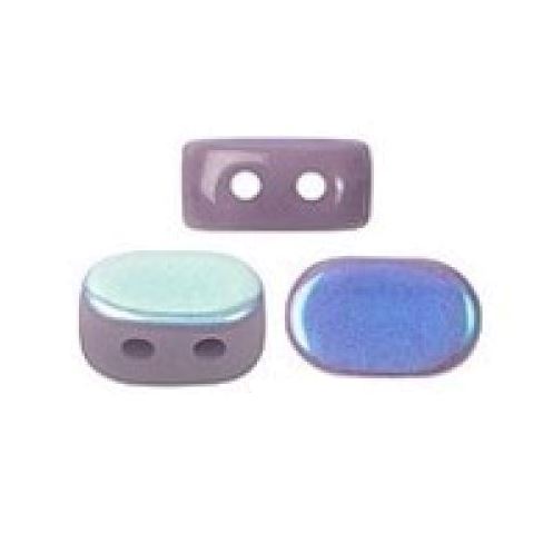 Lipsi® par Puca® 23030-28701  Opaque Amethyst AB 4 x 6 mm 2-Hole Czech Glass Beads - 30 Beads