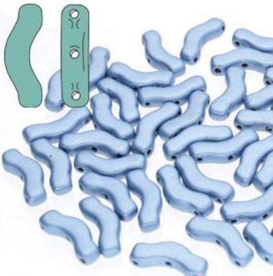 Czech Bridge 12 x 3 mm 23980-79031 Jet Suede Blue Glass Beads - 20 Beads