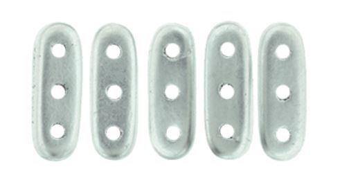 Czechmates Beams 10 x 3 mm Matné kovové stříbrné skleněné korálky - 24 korálků