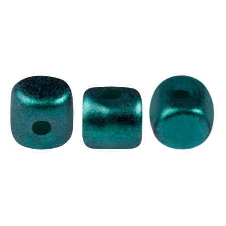 Minos® par Puca® 23980-94204  Metallic Matte Green Forest  2.8 x 3 mm Drum Czech Glass Beads - Approximately 50 Beads