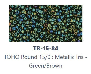 TOHO TR-15-84 15/0 Perles de graines métalliques iris vert - 1, 2 ou 5 g