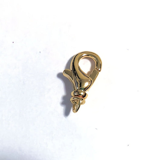 Swivel Gold Plated 12 x 7 mm Lobster Claw Clasp, 1 Clasp