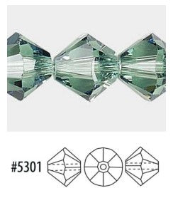 Swarovski 5301 Erinite Faceted Crystal Bicone Beads, 4 mm, 18 Beads