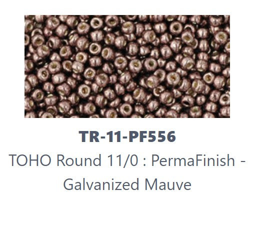TOHO TR-11-PF556 PermaFinish Galvanized Mauve Seed Beads - 5 gm
