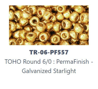 TOHO TR-06-PF557   6/0  Permafinish Galvanized Starlight Gold Seed Beads - 5 gm